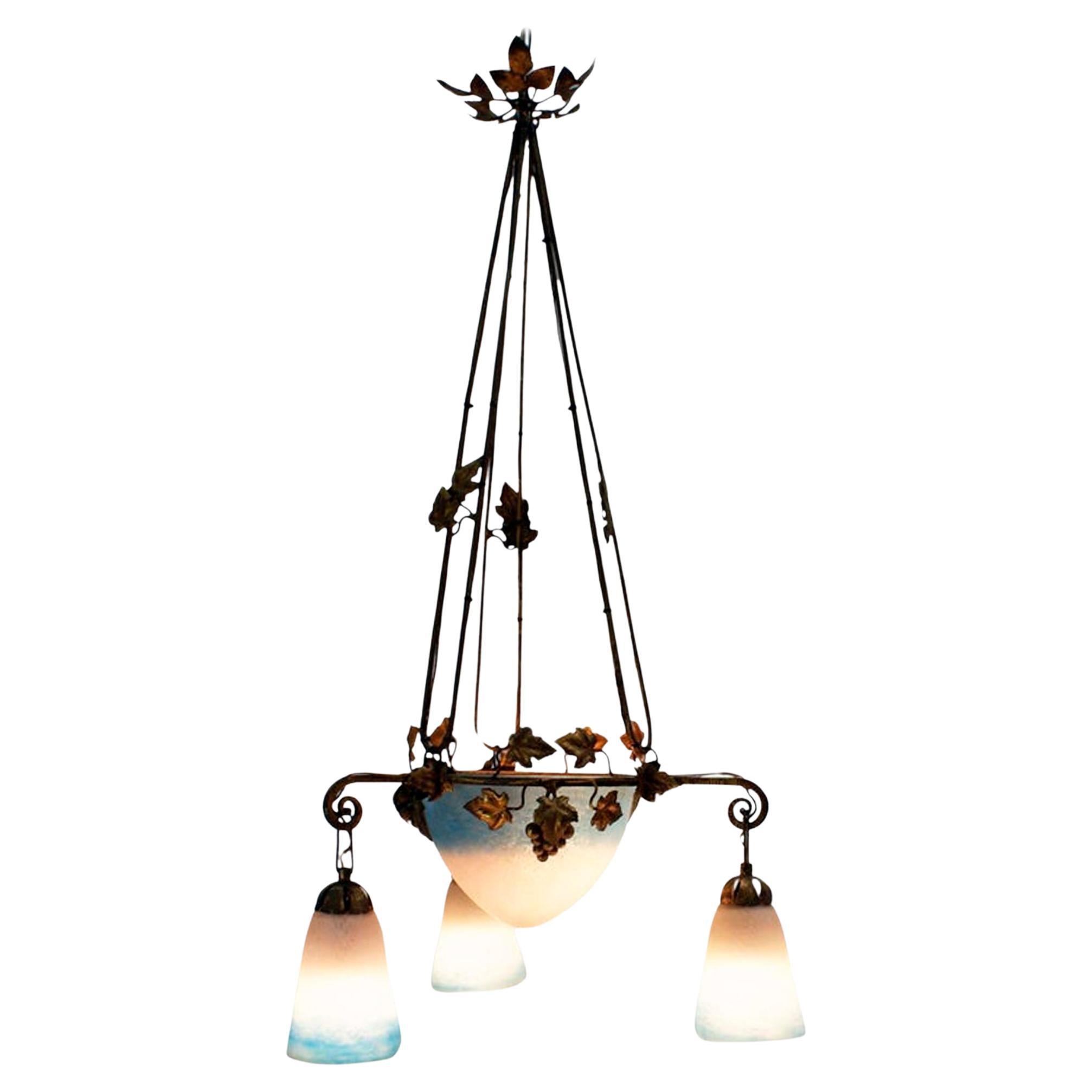 Lampadario francese Art de France firmato "Rethondes", Regione "Hauts de France