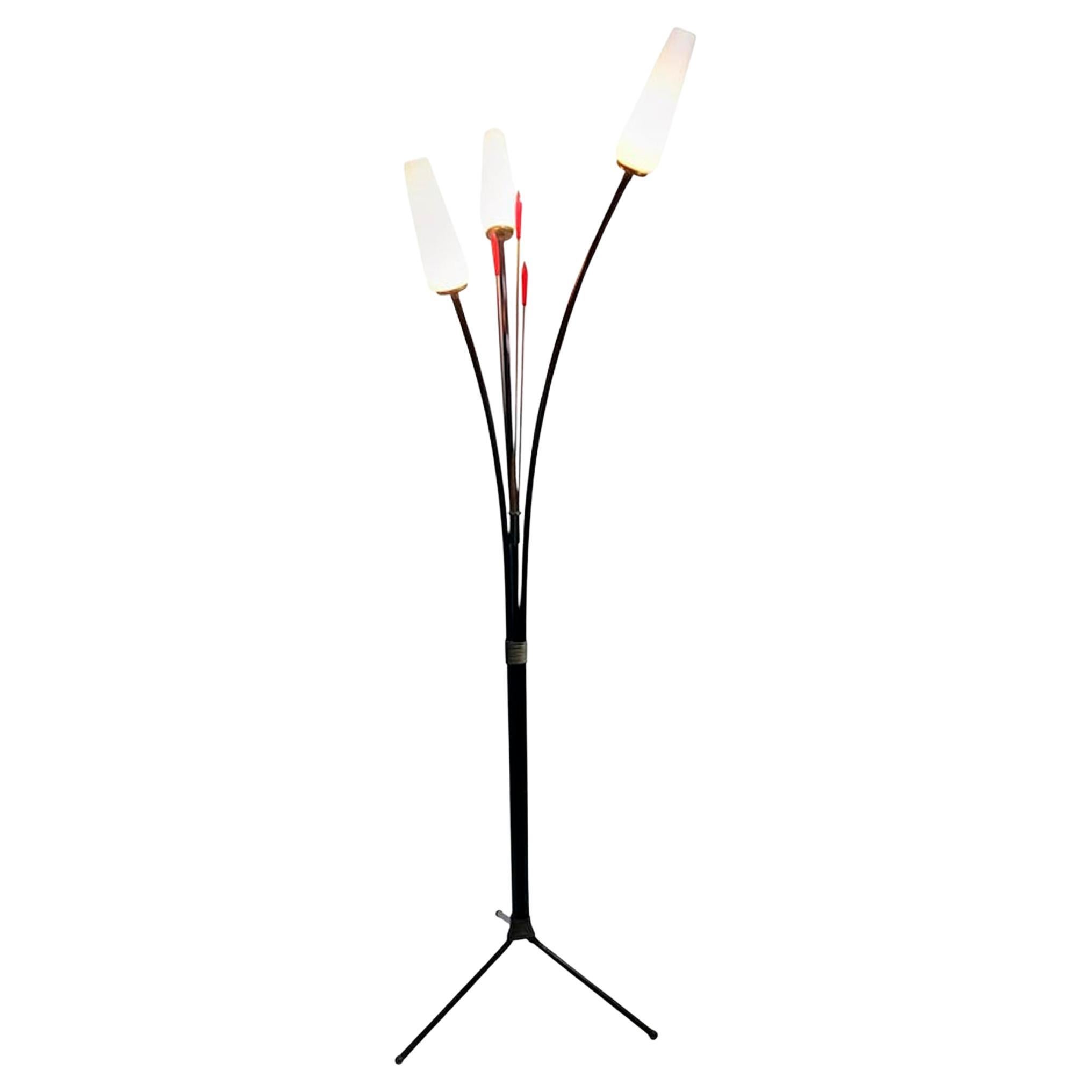 Elegant Stilnovo Style Floor Lamp, circa 1950, Italy