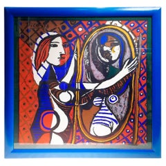 Einzigartiger gerahmter Picasso-Schal, um 1960
