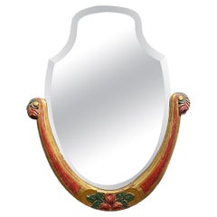 Espejo Biselado y de Madera Art Nouveau Tallado a Mano