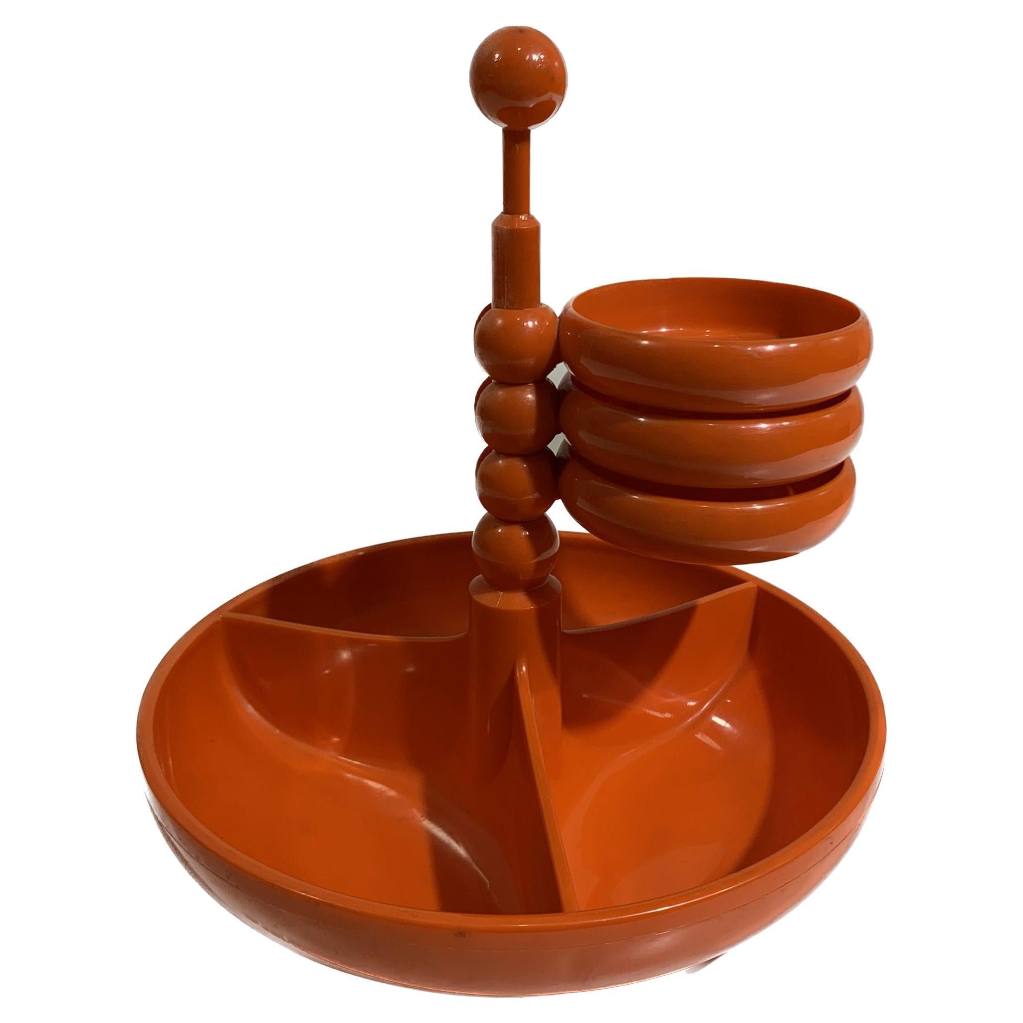 Tower Orange Snack Tower in Abs d'EMSA, années 1970