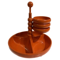 Torre de aperitivos naranja vintage de los años 70 en Abs por EMSA