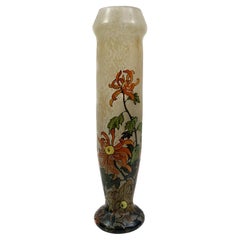 Vaso da fiori smaltato in stile Art Nouveau firmato "Legras".