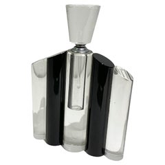 Art Deco Kristall, durchsichtig und schwarz Parfümflasche, um 1920