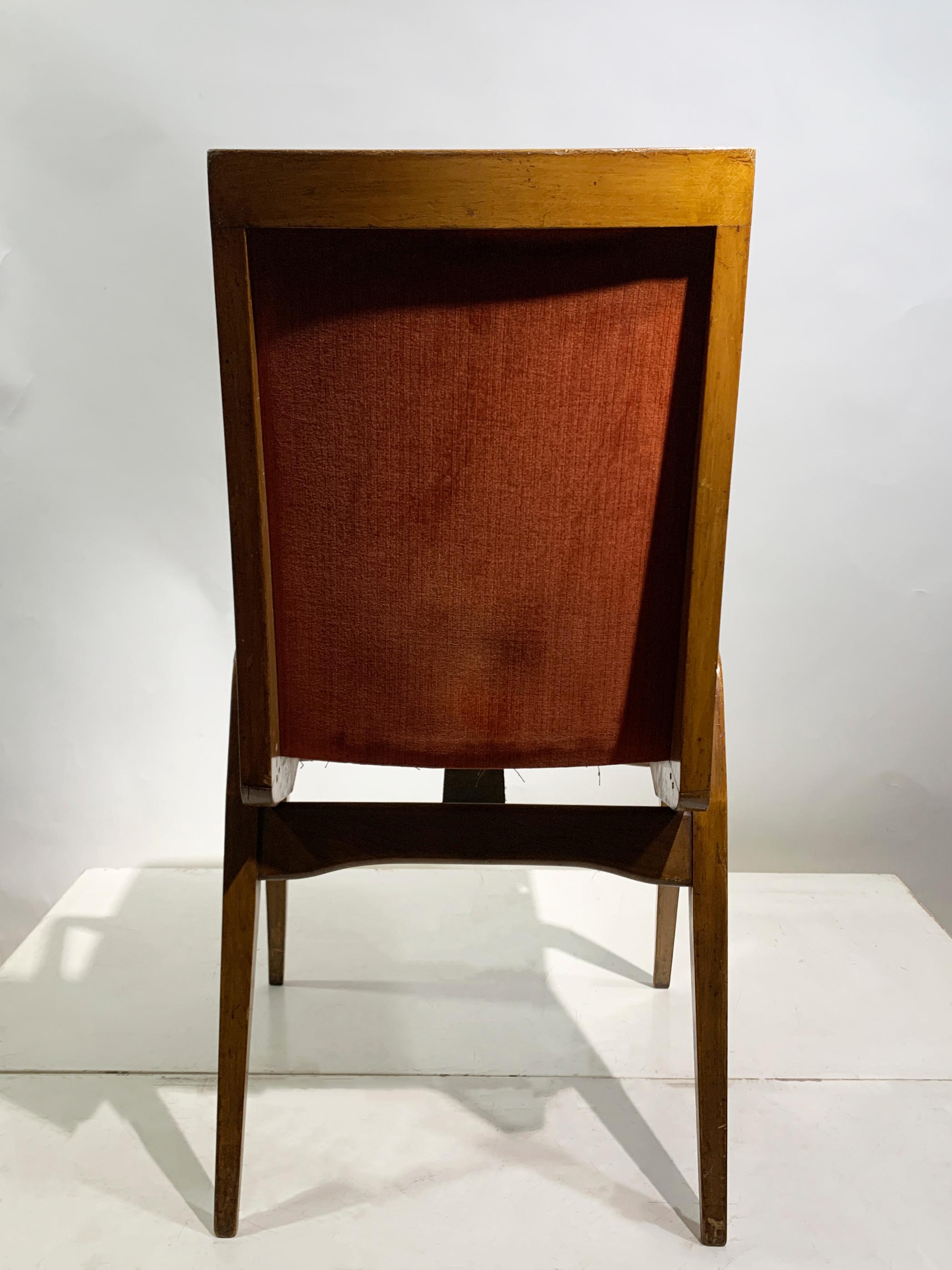 Maurice Pré Juego de 4 Sillas de Comedor Modernas de Mediano Siglo COM, Francia, Años 50 en Bastante bueno estado para la venta en Beirut, LB