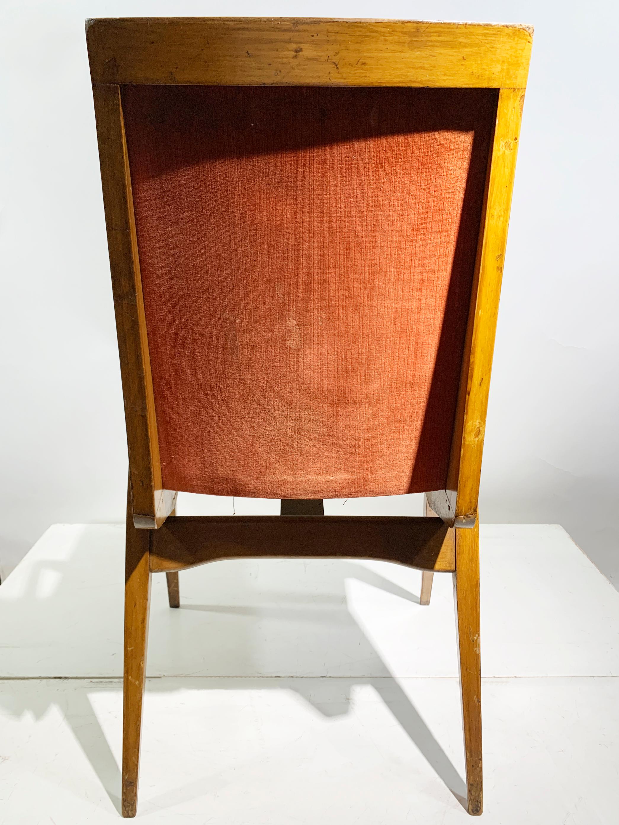 Maurice Pré Juego de 4 Sillas de Comedor Modernas de Mediano Siglo COM, Francia, Años 50 en venta 4