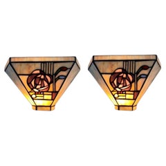 Pair of Hand Crafted French Art Deco Altuglas Wall Sconces, Circa 1930