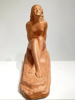Chiparus Terracotta Sculpture Titled “Dreaming” Signed "D.H.Chiparus"