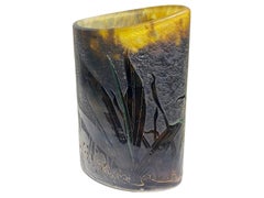 Art Nouveau, Cameo Glass Vase with Gilded Daum Nancy signature, Signed