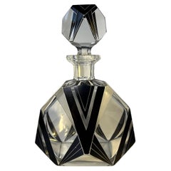 Oversized, Decadent Art Deco Czech Crystal Bohemian Perfume Flacon 1930's