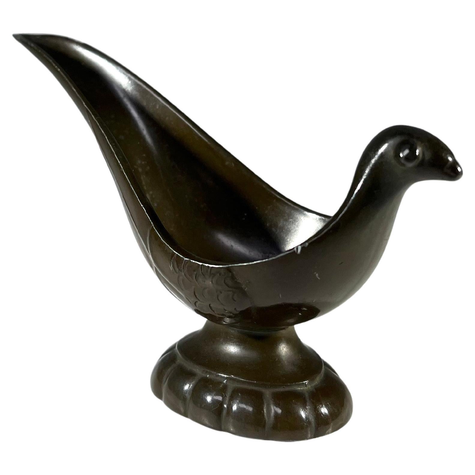 Disko Metall Just Andersen, Dänemark, 1930er Jahre, Art-déco-Stil-Vogelpfeifenständer