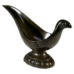 Disko Metal Just Andersen, Danemark, porte-pipes Art Déco style oiseaux stylisé des années 1930