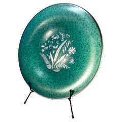 Centre de table floral en céramique argentée appliquée Wilhelm Kage, Gustavsberg 1952