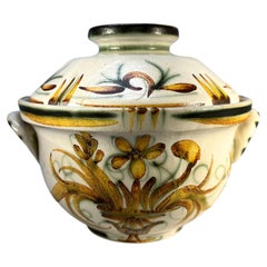 French Country Hand Painted Ceramic Cocotte Dish By Keraluc, Quimper Stoneware