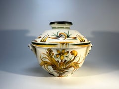 French Country Hand Painted Ceramic Cocotte Dish By Keraluc, Quimper Stoneware