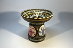Andre L'Helguen, Keraluc, Quimper, Ceramic French Candle Holder