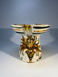 Hand Painted Ceramic Decorative French Candle Holder By Keraluc, Quimper