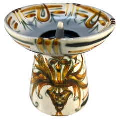 Hand Painted Ceramic Decorative French Candle Holder By Keraluc, Quimper