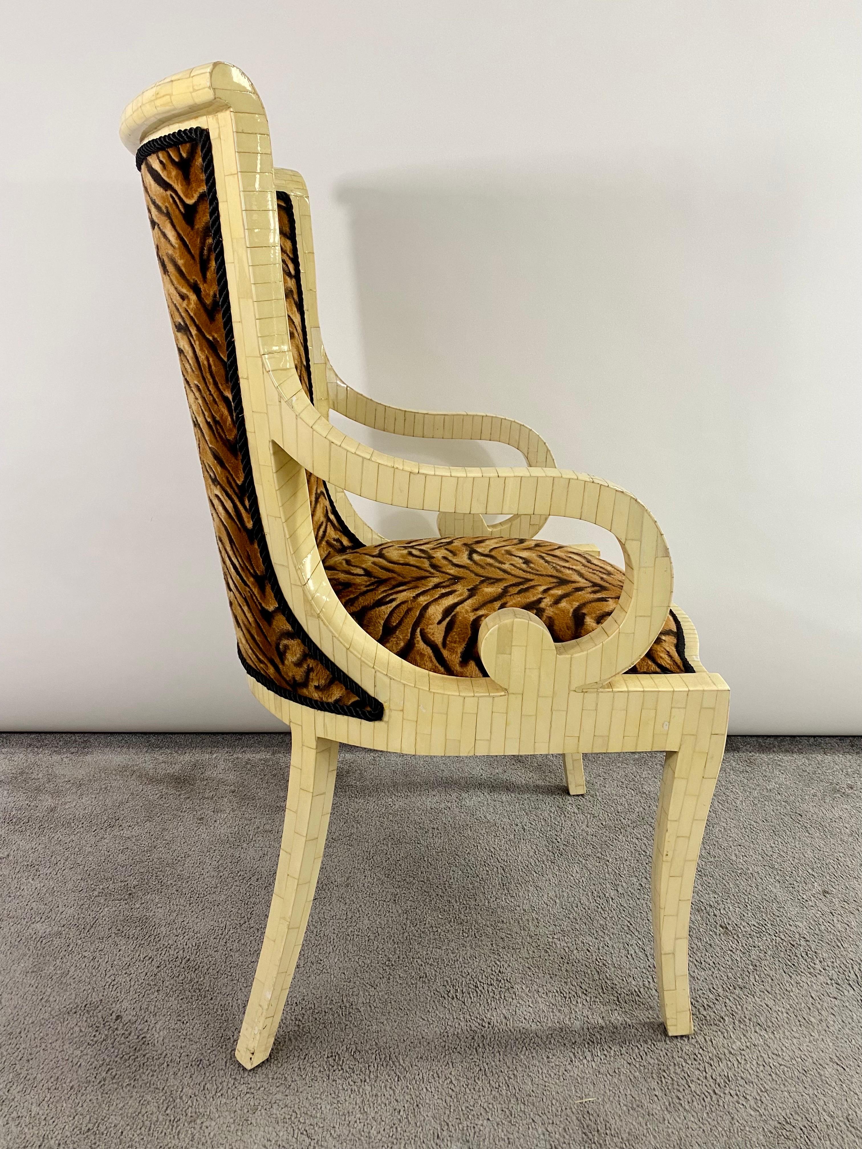 Enrique Garcel Off-White Bone Lounge Chair or Armchair, a Pair  In Good Condition For Sale In Plainview, NY