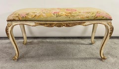 Louis XV Style Needlepoint Bench