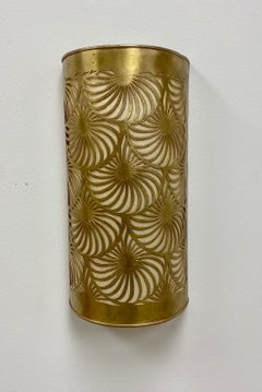 Hollywood Regency Style Brass Wall Lantern or Sconce, a Pair