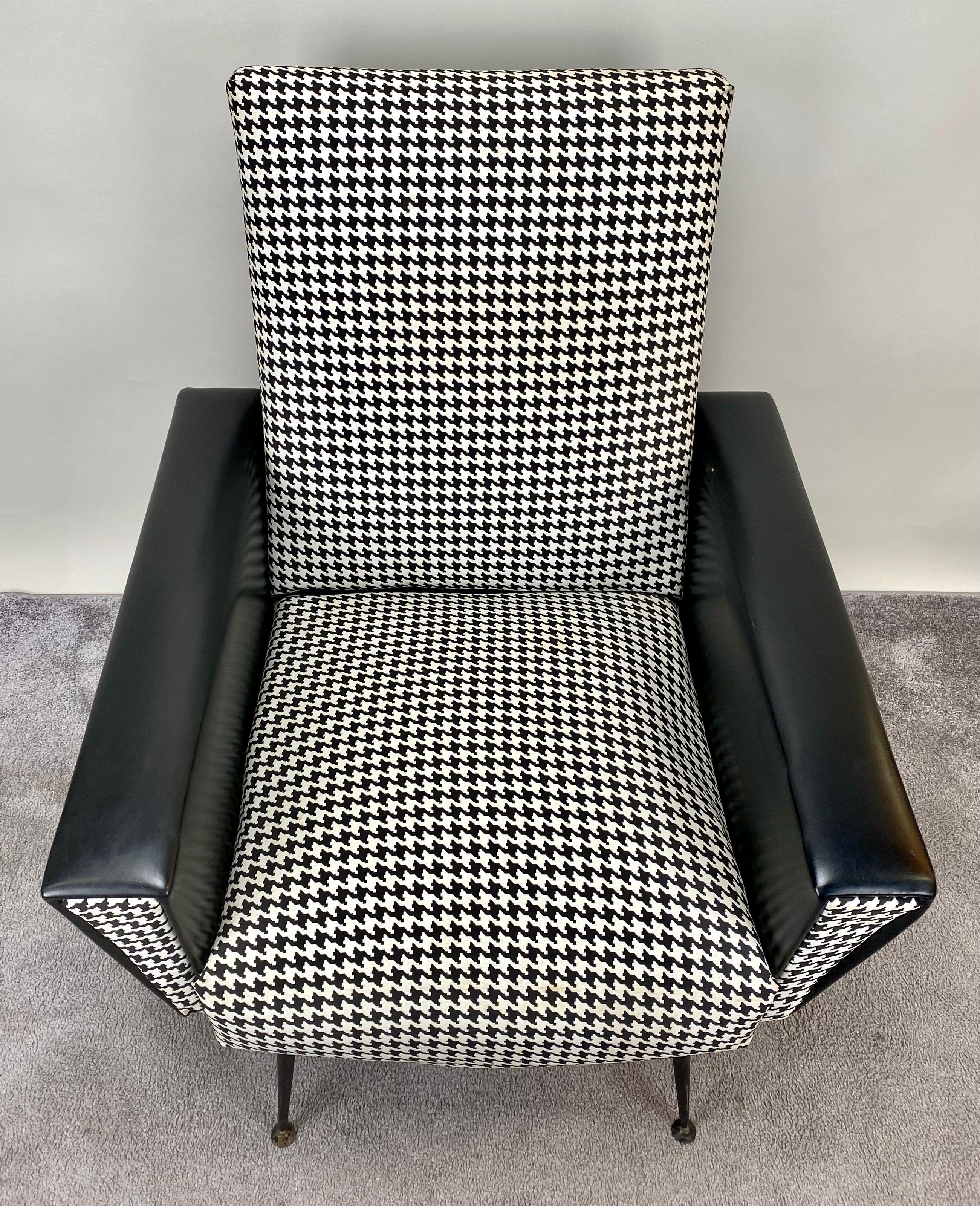 black and white armchair