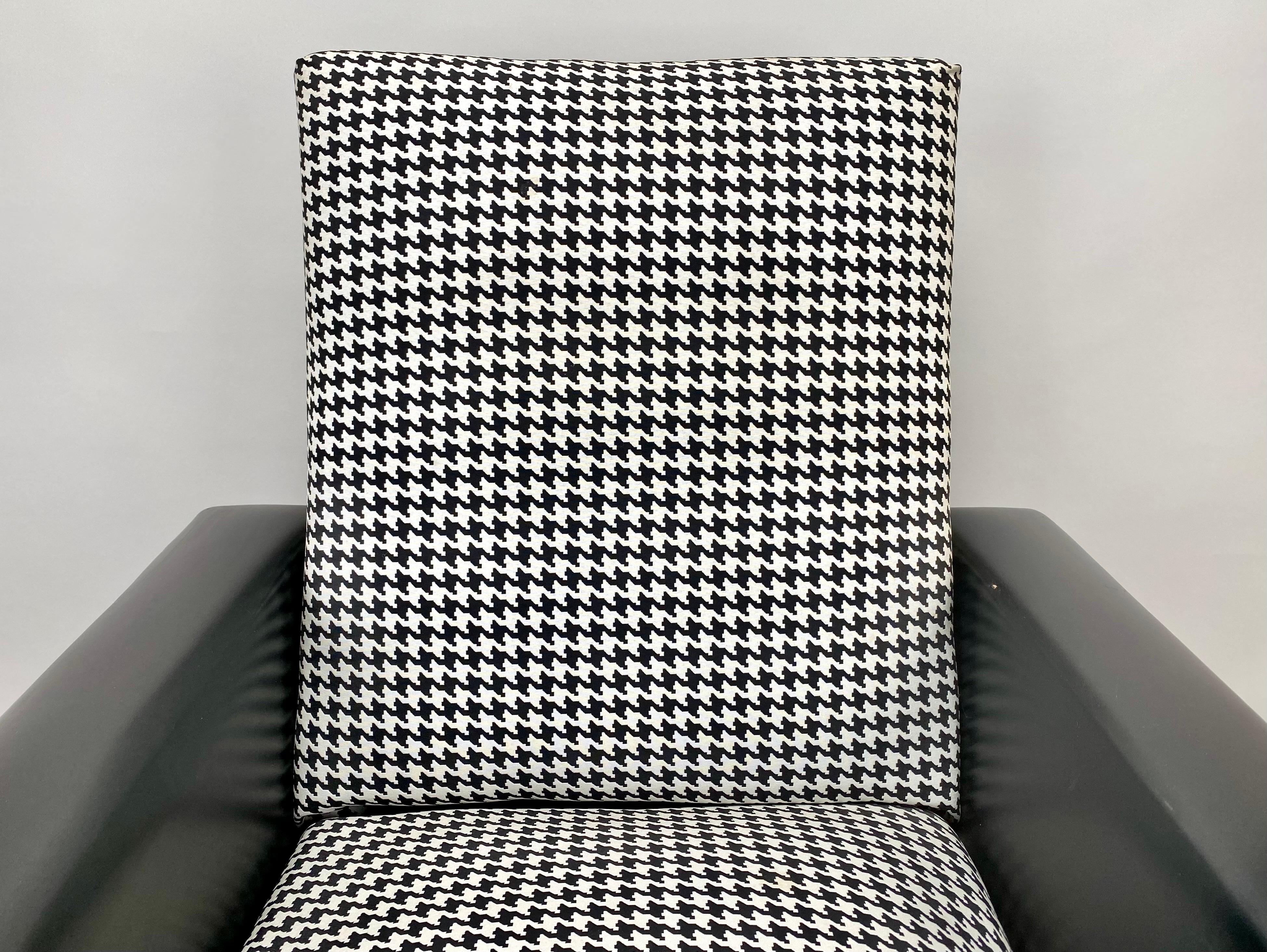 black and white lounge chair
