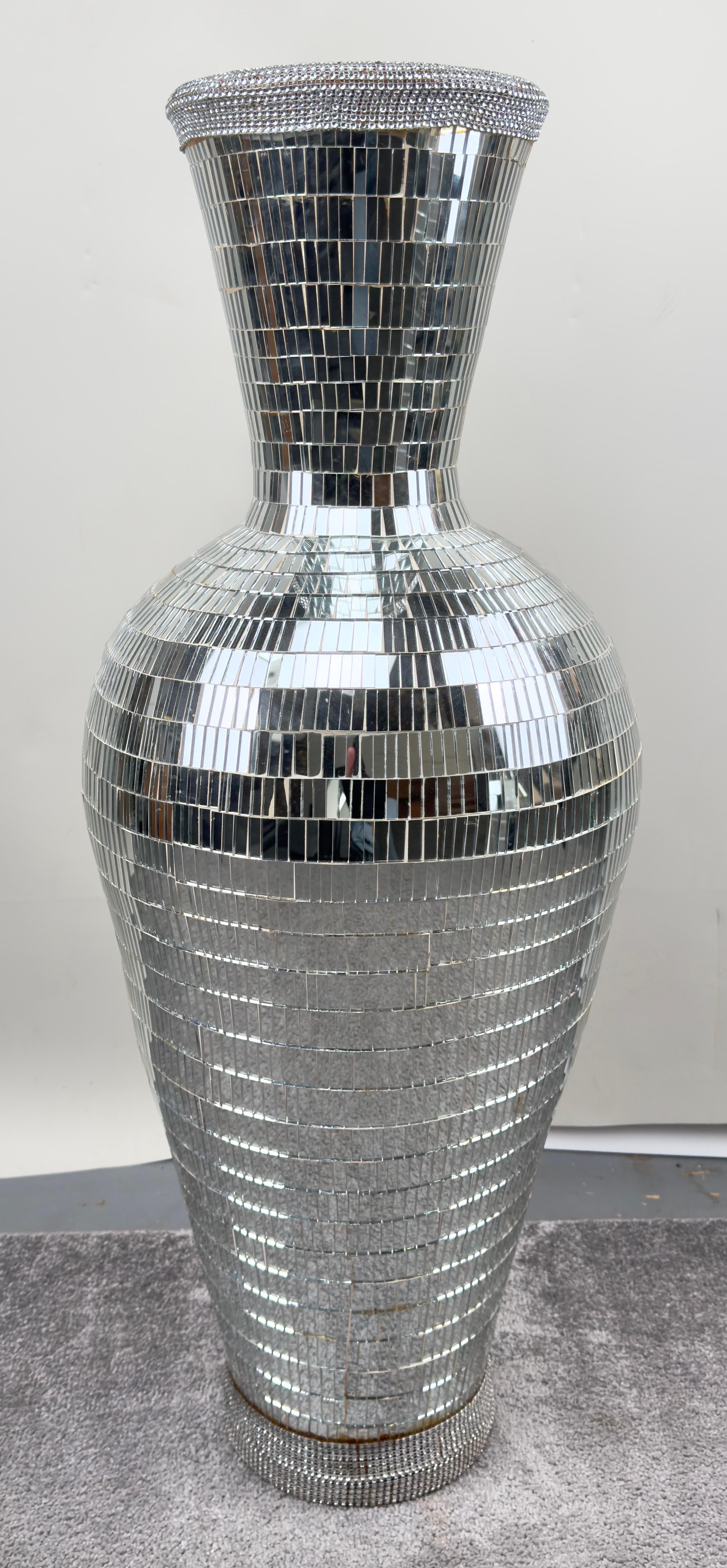mirrored mosaic vase