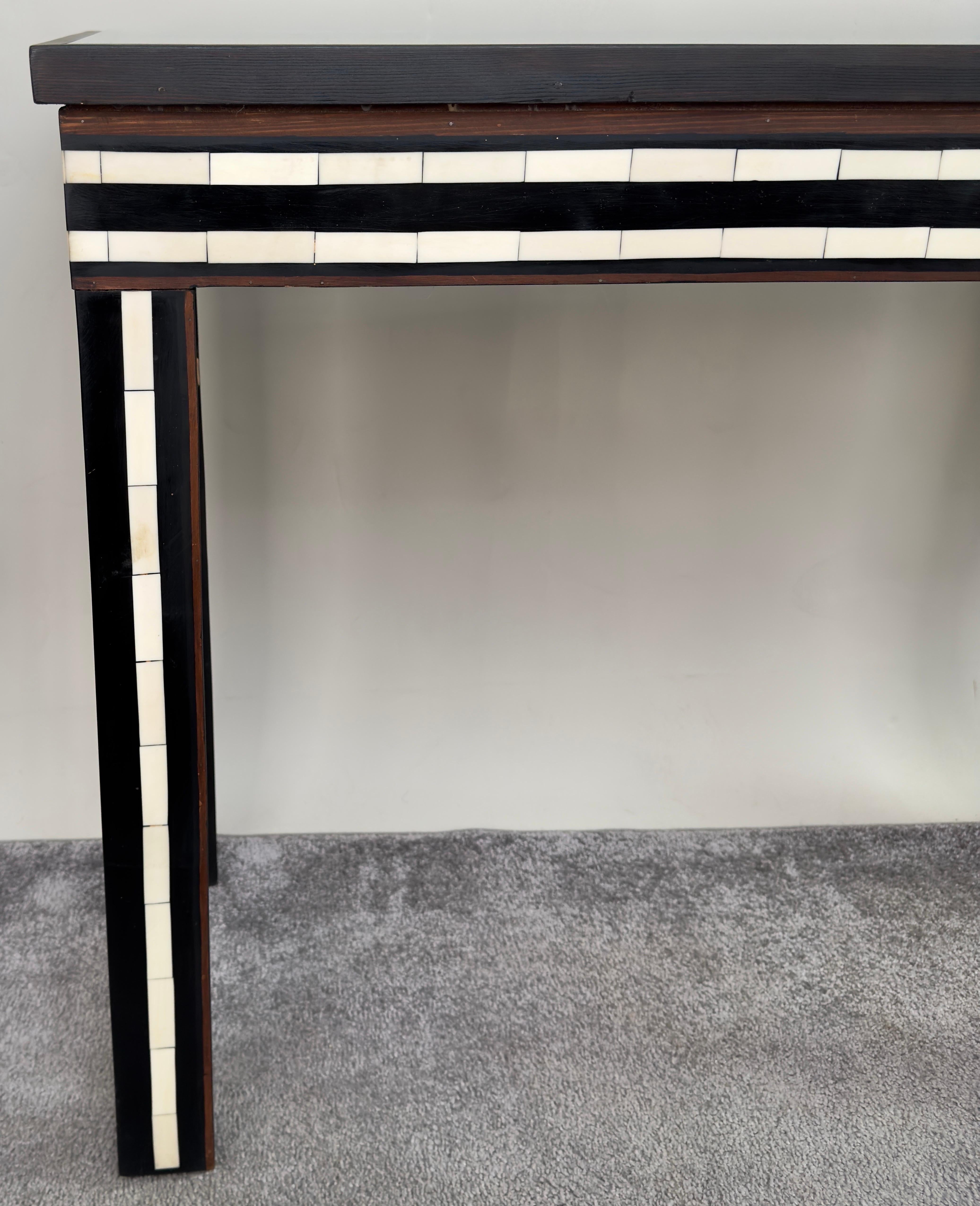 mid century console with mirror