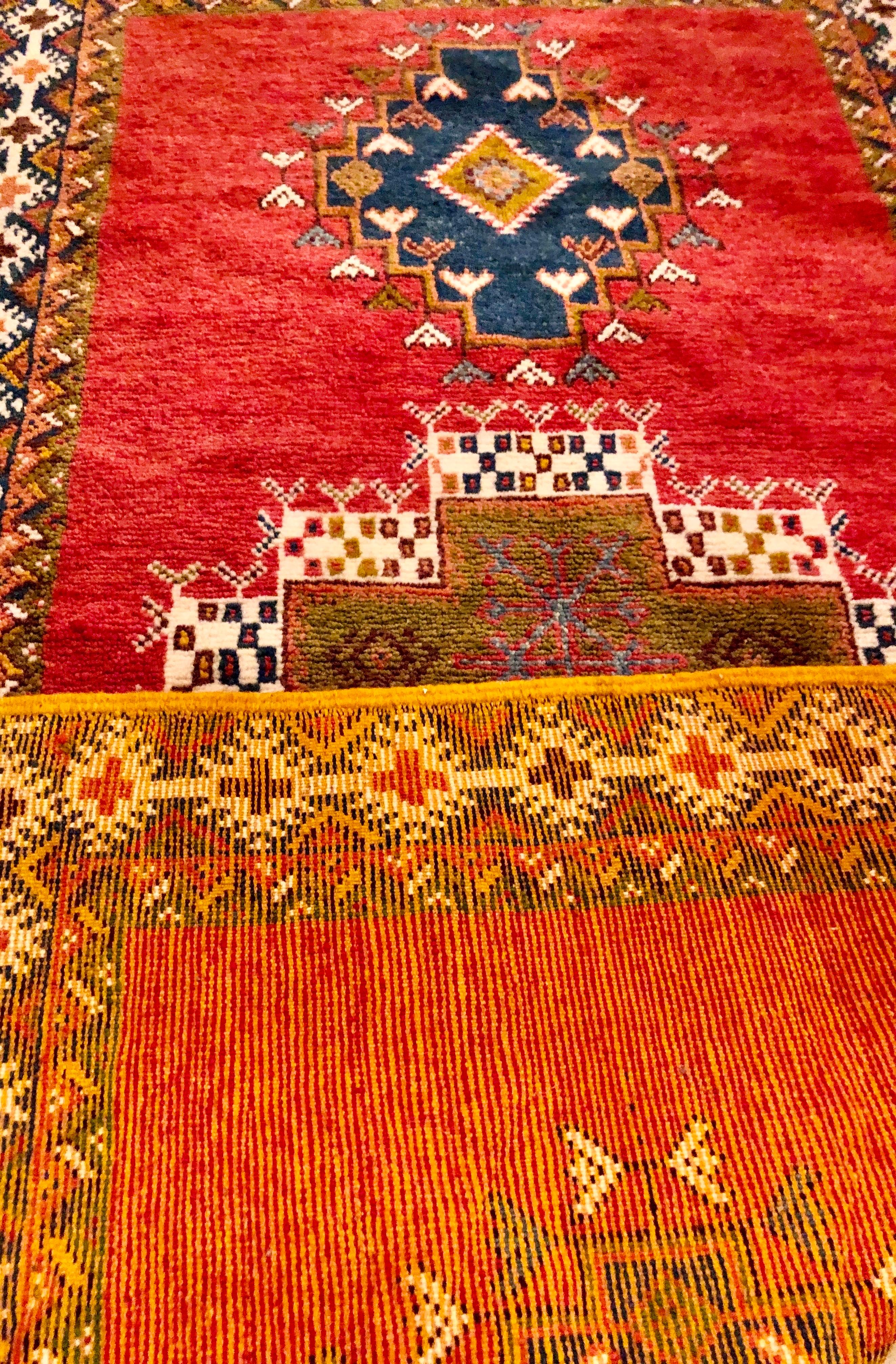 Vintage Tribal Moroccan Red Rug or Carpet  For Sale 4