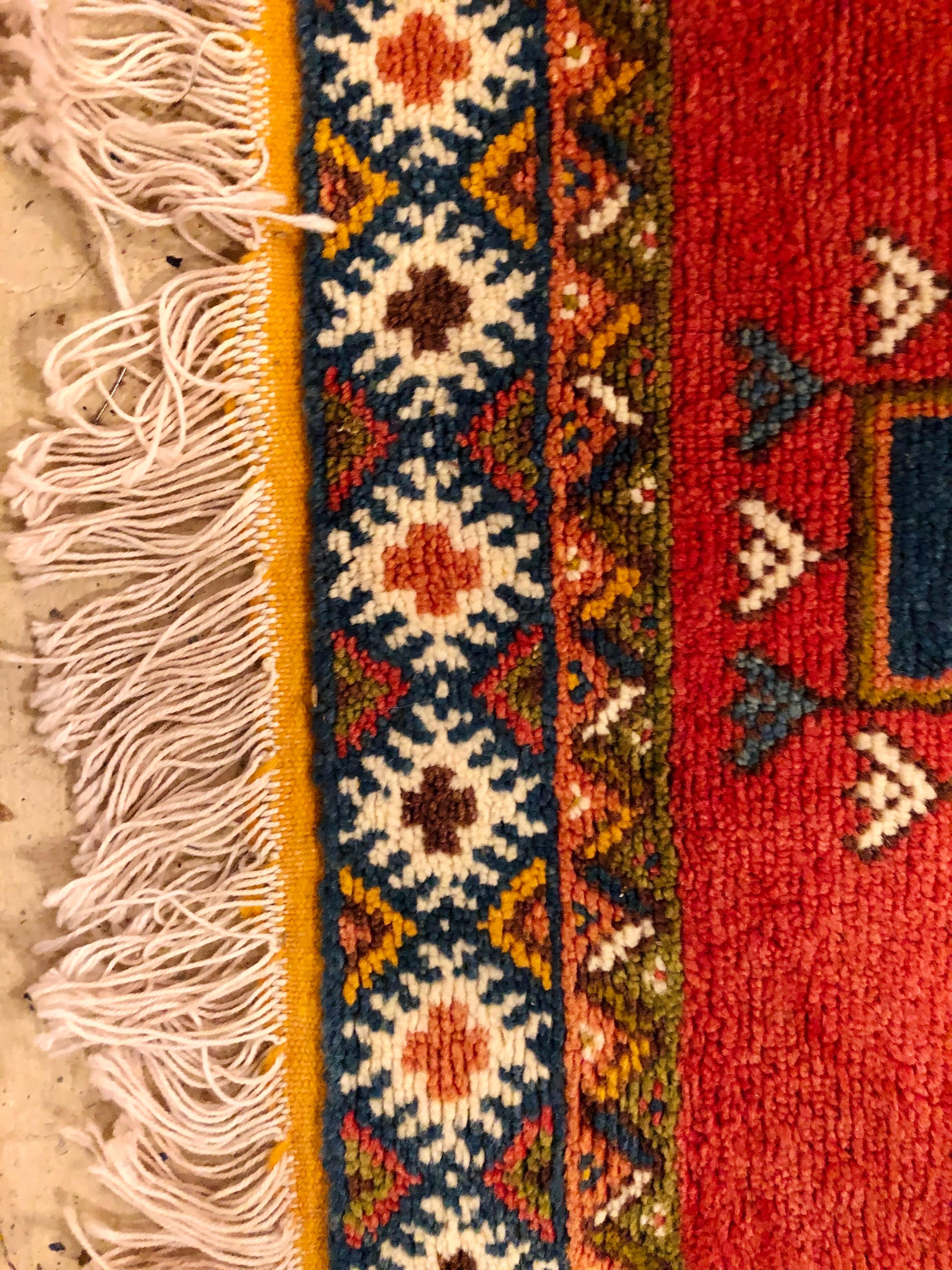 Vintage Tribal Moroccan Red Rug or Carpet  For Sale 2