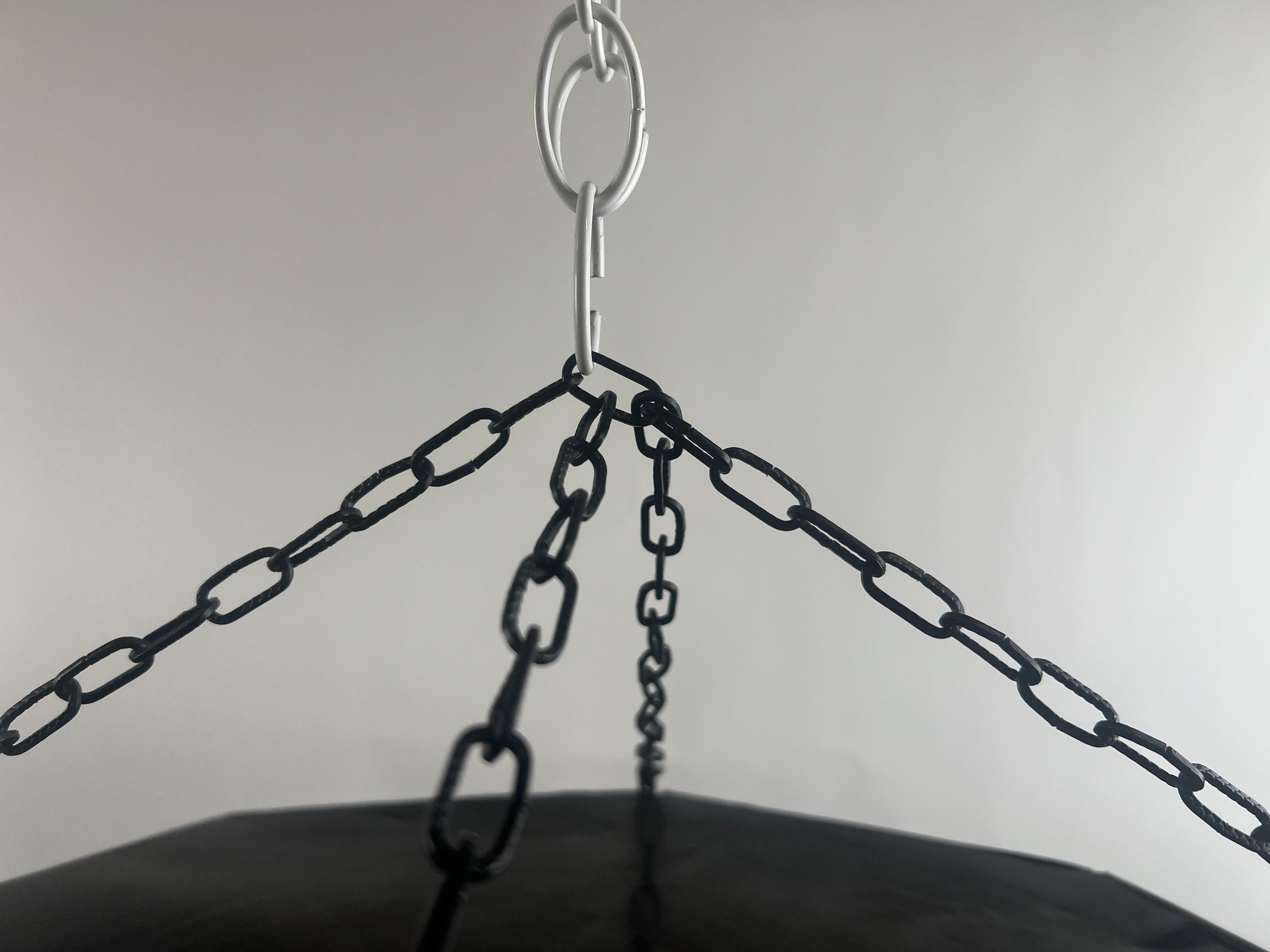 Achteckige Pendelleuchte oder Einbaubeleuchtung aus weißem Milchglas und Bronze im Art déco-Stil im Angebot 6