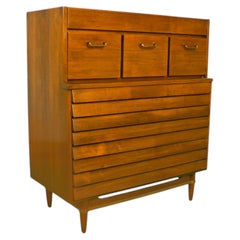 American of Martinsville HighBoy Dresser Chest Mid-Century Modern