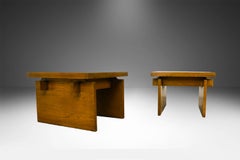 Pair Mid-Century Lane Brutalist End Tables