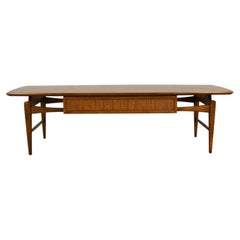 Mid Century Lane Esteem Cane Front Walnut Coffee Table
