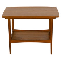Danish Modern Teak Side Table Lower Shelf attributed to Moreddi 1960s