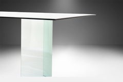 Postmodern Beveled Glass Double Pedestal Dining Table