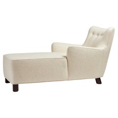 Modern Curved Tight Back and Seat Chaise 