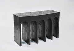 Minimalist Curved Front Arcade Console with Arches by Martin & Brockett