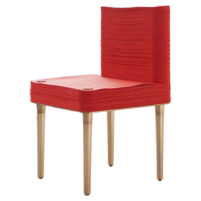 French Mid Century Plastic String Chair with Tubular Steel Frame For ...