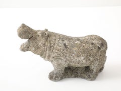 Composite Stone Hippopotamus Garden Ornament, English 20th Century