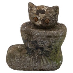 Composite Stone Kitten in Boot Garden Ornament, English 20th Century