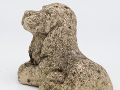 Vintage Reconstituted Stone Puppy or Dog Spaniel Garden Ornament, 20th Century