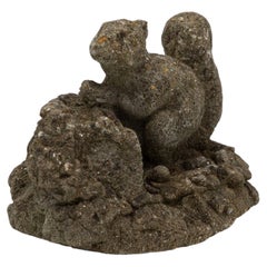 Reconstituted Stone Squirrel Garden Ornament, 20th Century