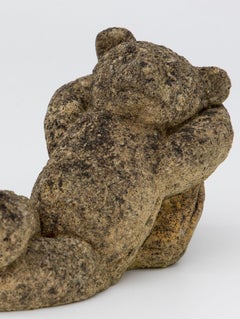 Reconstituted Stone Teddy Bear Garden Ornament, England 20th Century