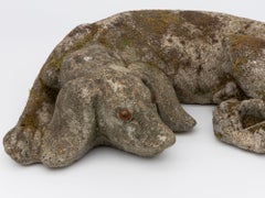 Reconstituted Stone Dog Spaniel Garden Ornament, England 20th Century