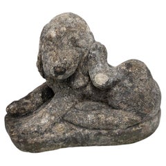 Reconstituted Stone Dog Spaniel Garden Ornament, England 20th Century