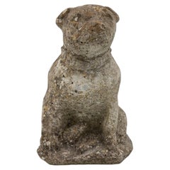 Composite Stone Bull Dog Garden Ornament, England 1970s