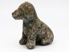 Reconsitituted Stone Puppy or Dog Garden Ornament, England Mid 20th C.