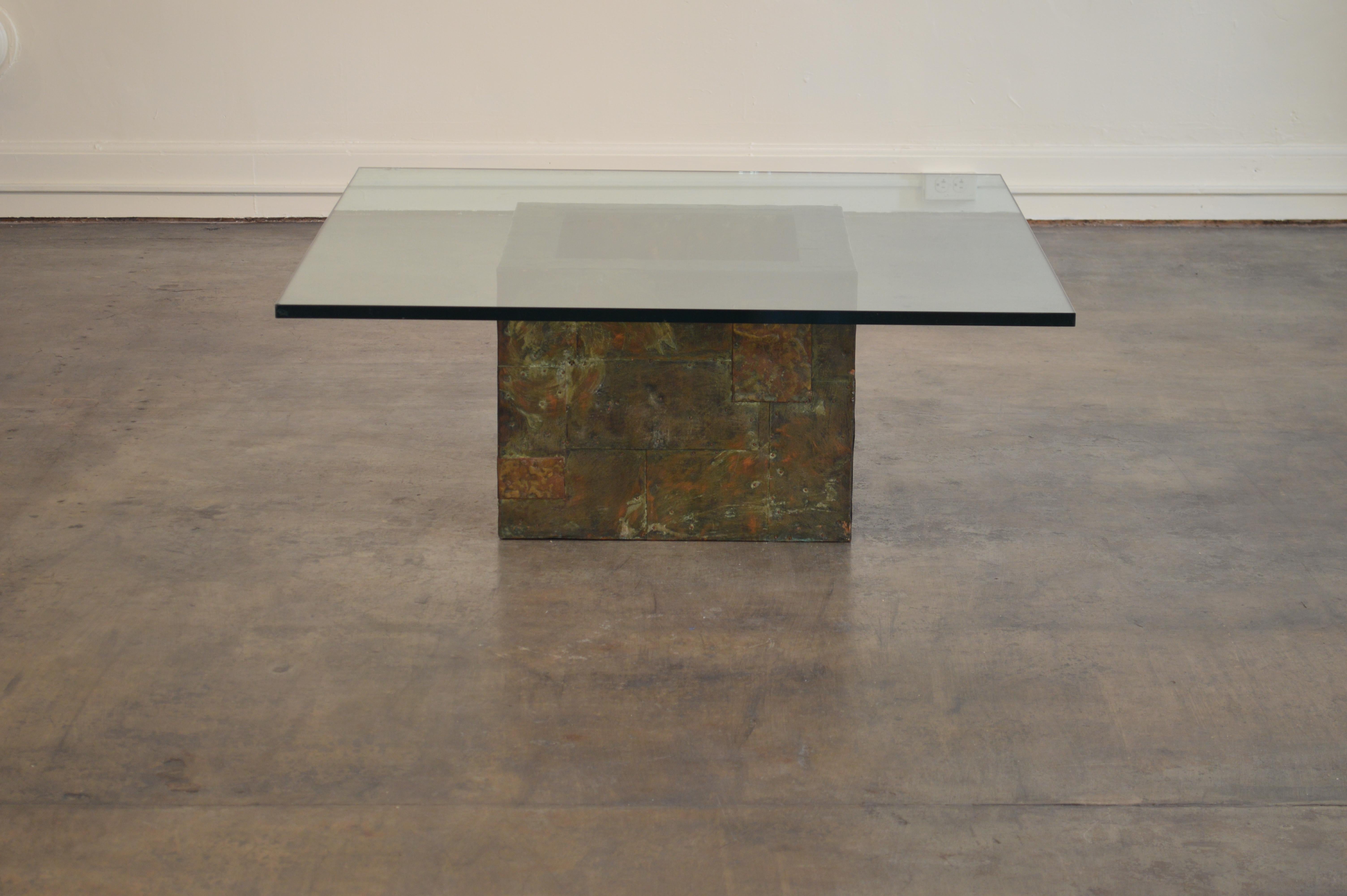Paul Evans Patchwork Metal Coffee Table for Directional c. 1970 For Sale 3